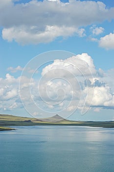 Clouds over lake