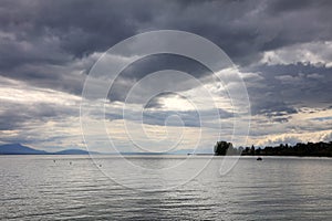 Clouds over Lake Geneva, Switzerland, Europe