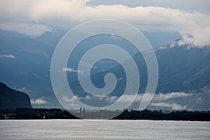 Clouds over Lake Geneva in Switzerland Europe