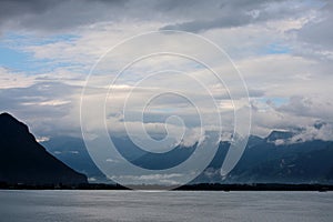 Clouds over Lake Geneva in Switzerland Europe