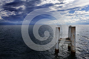 Clouds over lake leman. Storm. Switzerland