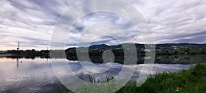 Clouds over the lake in the summer seson