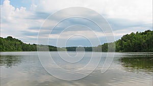 Clouds over the lake, time-lapse