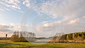 Clouds over the lake. Time before sunset