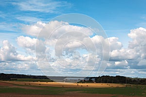 Clouds over land.