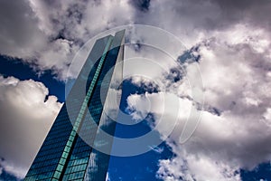 Clouds over the modern John Hancock Building