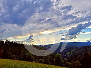 Clouds over the mountains