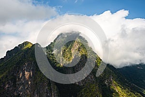 Clouds over mountains