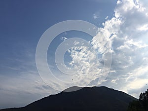 Clouds over mountains