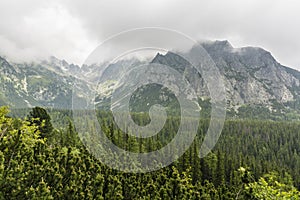 Clouds over the mountains of Tatra