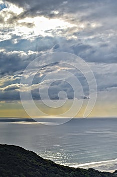 Clouds over ocean horizon