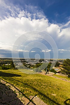 Clouds over Rapid City, South Dakota seen from Skyline Drive