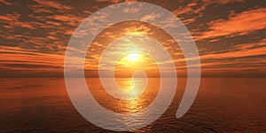 Clouds over the sea at sunset.