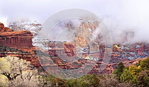 Clouds Over Sedona Red Rock Canyon Snow Arizona