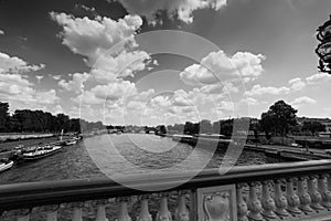 Clouds over Seine river in Paris