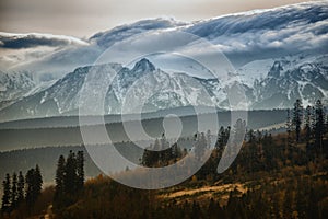 Clouds over Tatra mountains