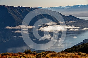 Clouds over South Fiord viewed from the Kepler Track