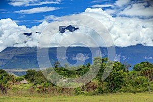 Clouds over Tepui Mountain and the Jungle