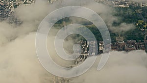 Clouds Over the UK - Aerial Footage Over the Clouds Featuring Famous Landmarks in Central London, UK