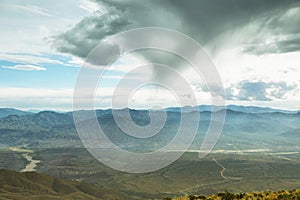 Clouds over valley from place known as Serrania del Hornocal