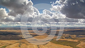 Clouds over wheatfields time lapse