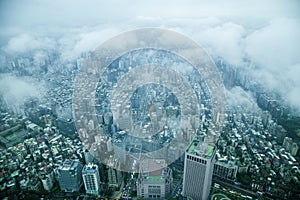 Clouds overlooking Taipei 101 Tower in Taipei on King