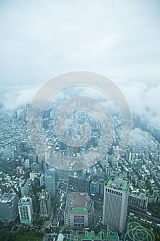 Clouds overlooking Taipei 101 Tower in Taipei on King