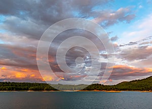 clouds in the pantone at sunset