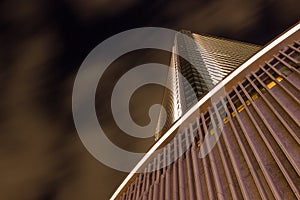 Clouds passing over a building.