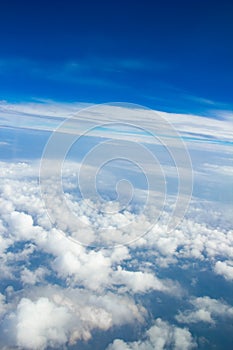 A Clouds from the plane through the window atmosphere egology travel