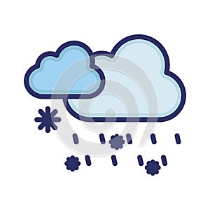 Clouds, rain, snow, winter fully editable vector icon