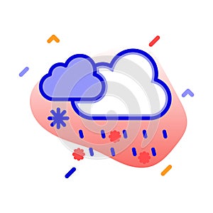 Clouds, rain, snow, winter fully editable vector icon