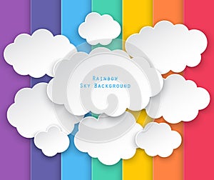 Clouds and rainbow sky background