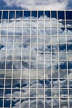 Clouds reflected in windows