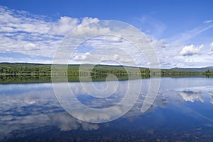 Clouds reflecting in lake Funasdalssjon