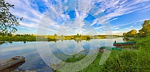 Clouds Reflection On Lake River