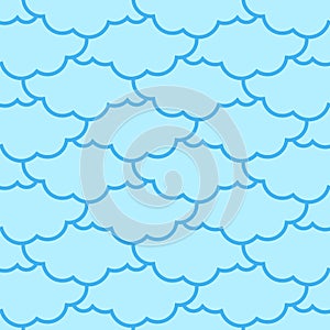 Clouds seamless pattern. Sky background. Retro Ornament for Clot