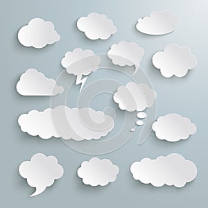 Clouds Set Silver Background