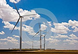 Clouds shadows and wind turbines