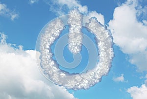 Clouds in shape of power button icon