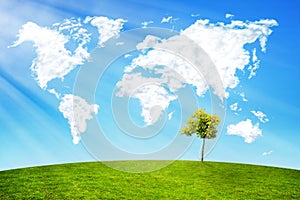 World Clouds Green Landscape