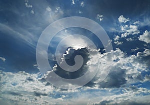 Clouds, silver lining with sunbeams