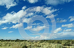 Clouds on sky horizon