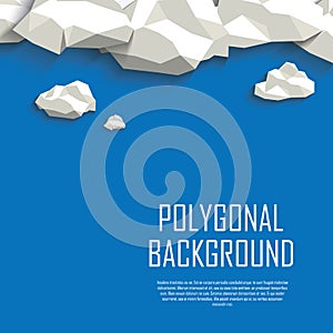 Clouds in the sky polygonal background. Low poly