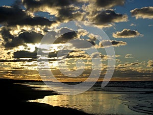 Clouds on the sky at the sunset