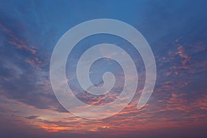 Clouds and sky at sunset