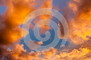 Clouds in the Sky at Sunset. Beautiful Sky at the evening.