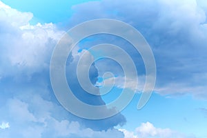 Clouds in the sky. White clouds, climate changes.