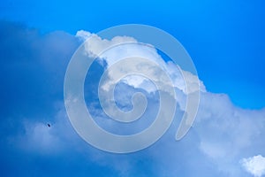 Clouds in the sky. White clouds, climate changes.