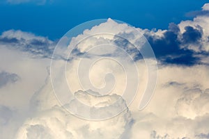 Clouds in the sky. White clouds, climate changes.